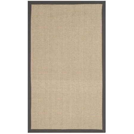 Safavieh 3 x 5 ft. Natural Fiber Power Loomed Small Rectangle Area Rug, Natural and Grey NF134A-3
